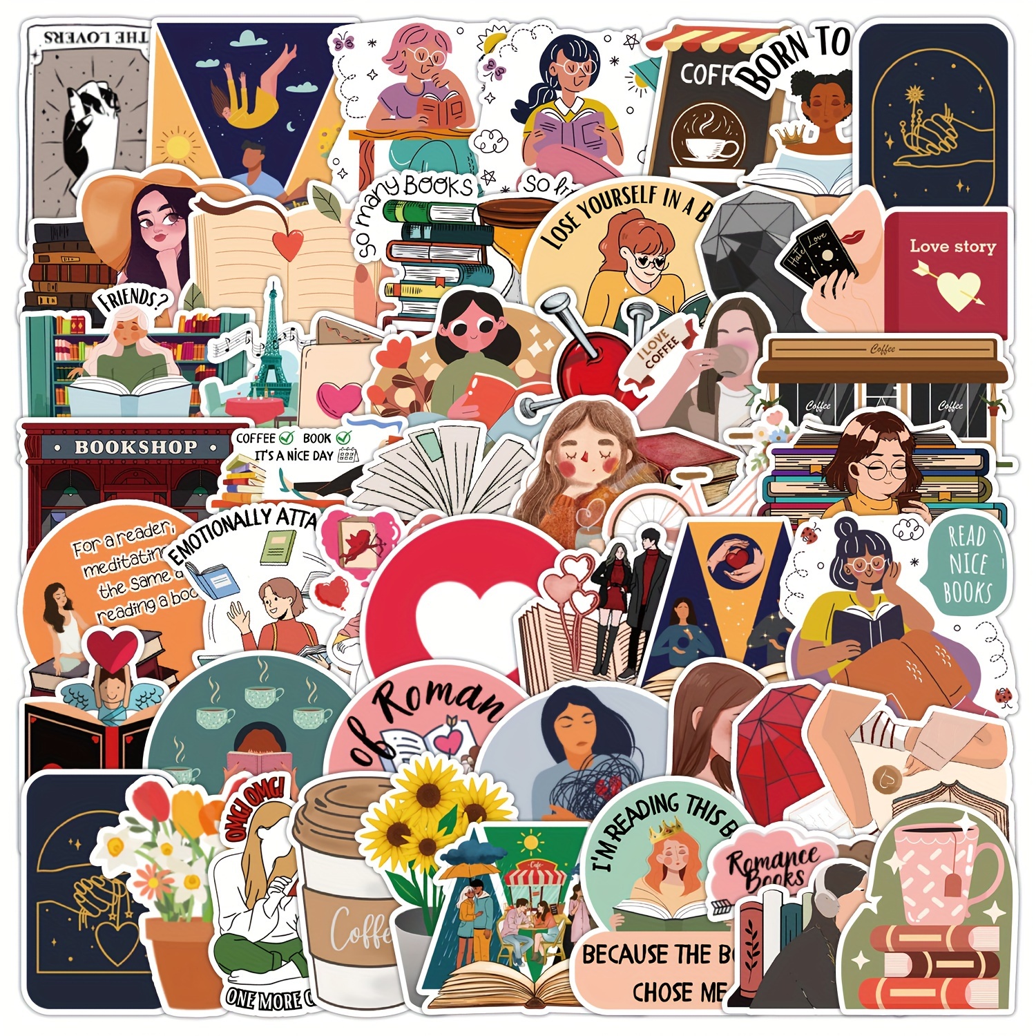 50pcs 90s Cool Cartoon Stickers, Vinyl Waterproof Stickers For Laptop,  Bumper, Skateboard, Water Bottles, Computer, Phone