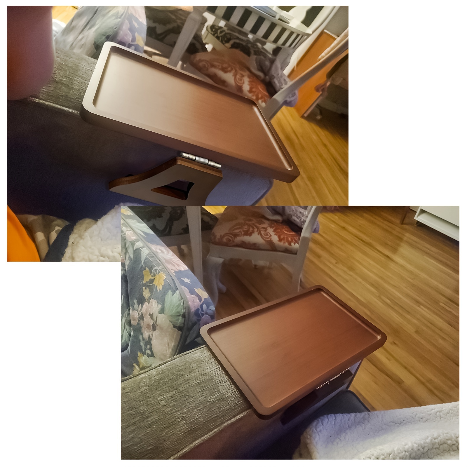 Signature Home Clip en bandeja Sofá Mesa para sofás anchos. Mesa de bandeja  de brazo de sofá, mesa portátil, mesa de tv y mesas auxiliares para  espacios pequeños. Sofá estable