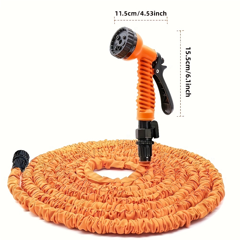 1pc garden hose expandable self locking leakproof water hose with 7 function spray nozzle heavy duty flexible hose lightweight no kink flexible water hose 25ft 100ft