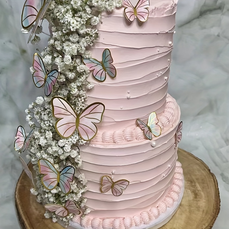 Bronzing Butterfly Cake Decoration Birthday Cake Decoration - Temu