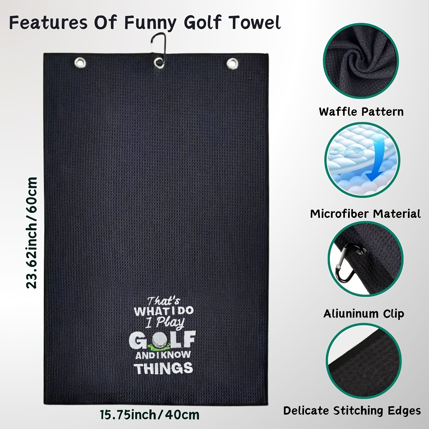 Embroidered Funny Golf Towel With Clip Perfect Golf Gifts - Temu