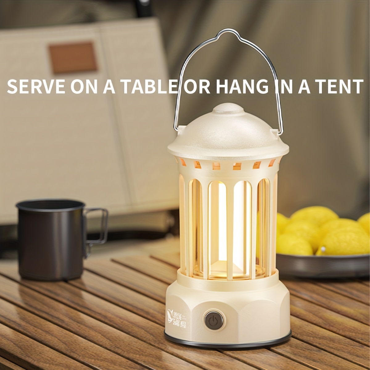 Smiling Shark Rechargeable Hanging Camping Lamp: - Temu