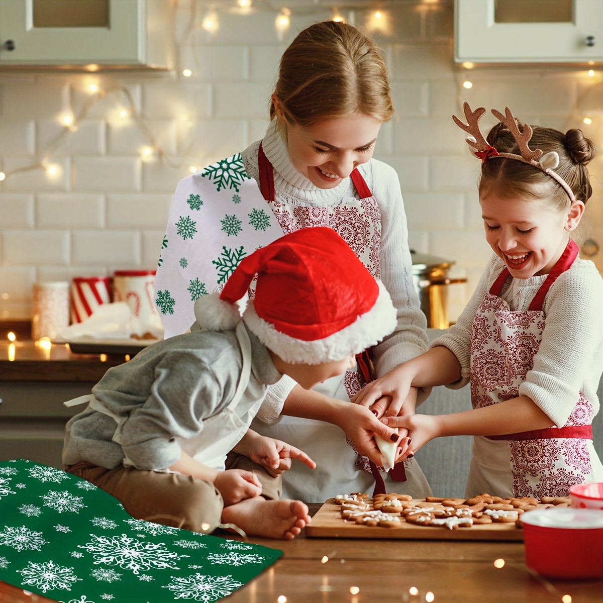 Hand Towels Christmas Theme Kitchen Towel Snowflake - Temu