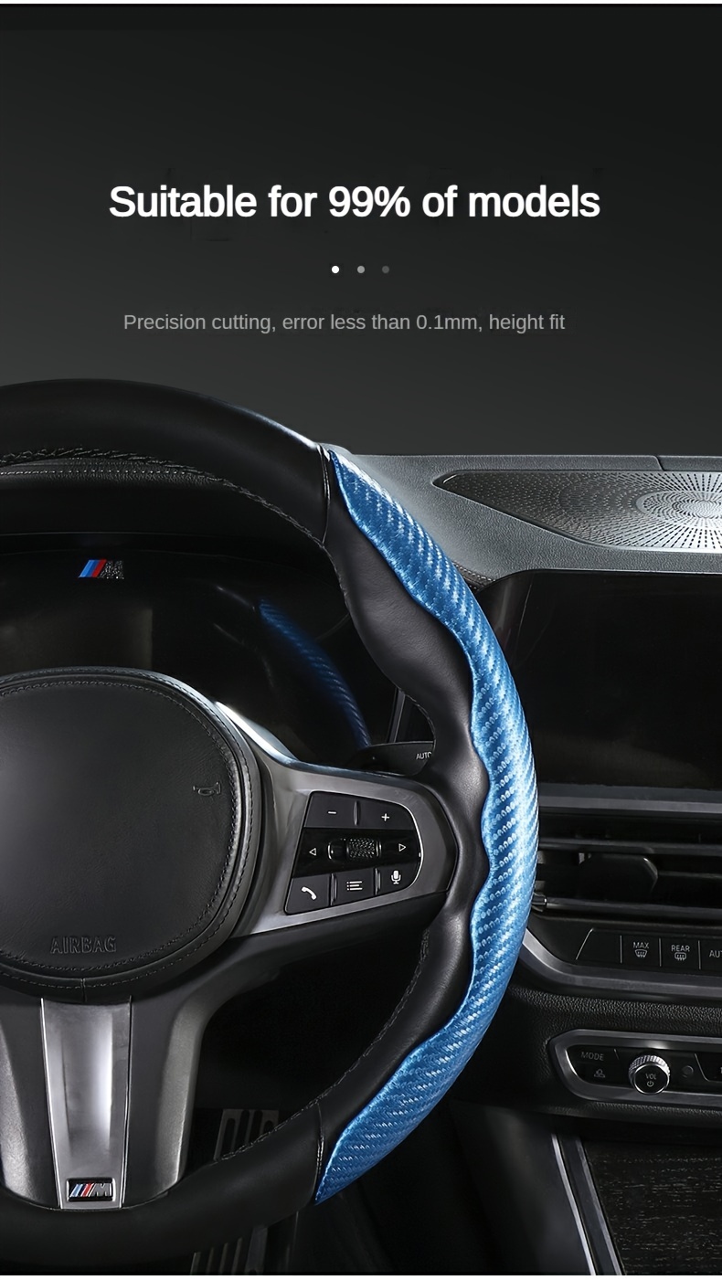 38cm Auto Lenkradabdeckung Carbon Fiber Sport Ultra-dünn Anti