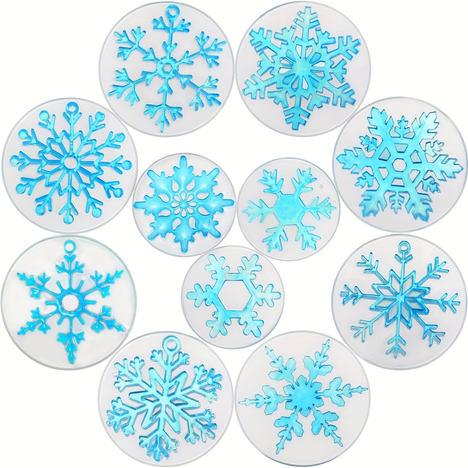 

11pcs Snowflake Resin Mold Snowflake Silicone Mold Snowflake Silicone Mold Snowflake Cast Soap Mold For Epoxy Diy Crafts Necklace Earrings Pendant Wedding Props Christmas Decoration