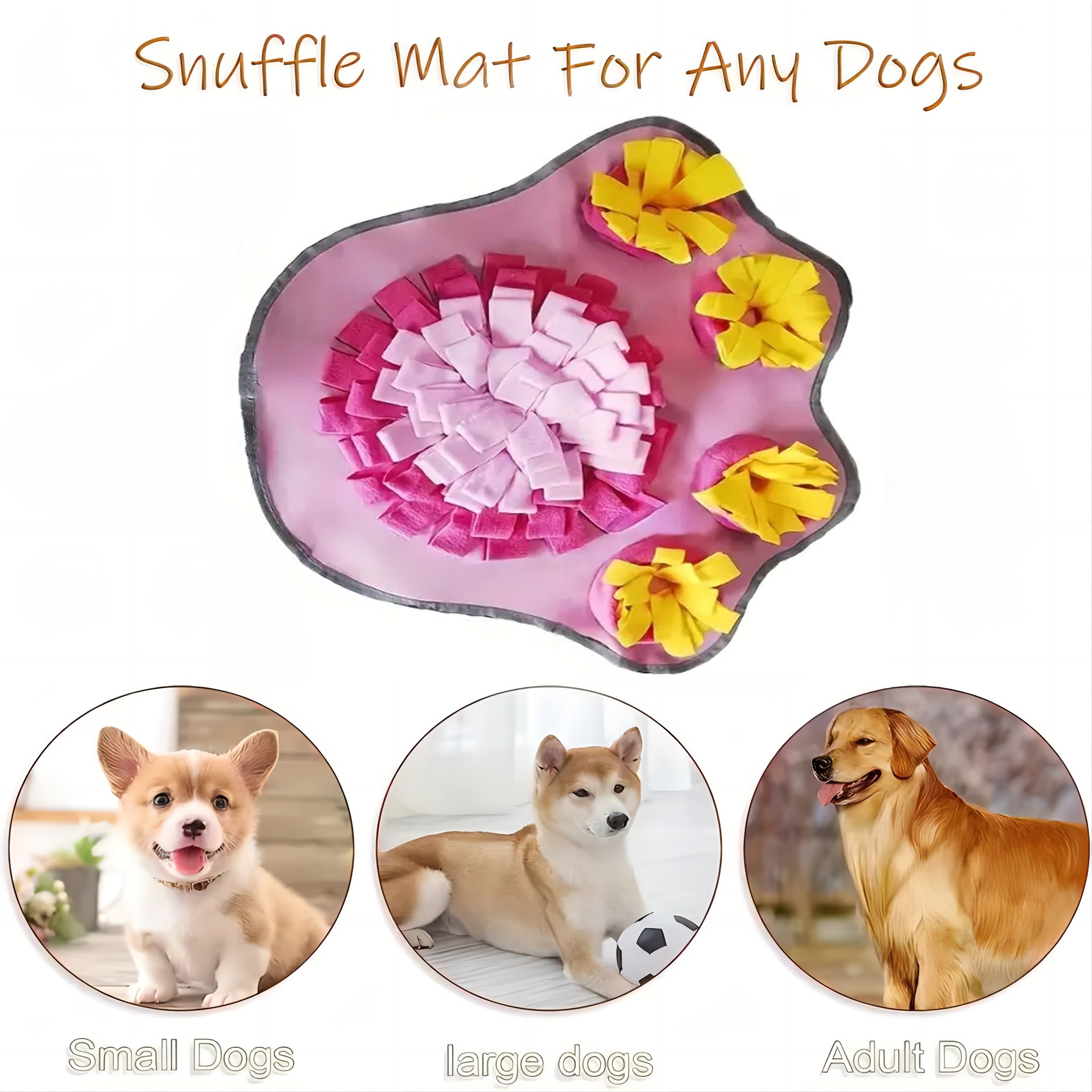 Pet Snuffle Pad For Dogs, Interactive Dog Puzzle Food Mat For Food Slow  Feeding, Non-slip Hide And Seek Enrichment Dog Toy For Training Foraging  Skills - Temu