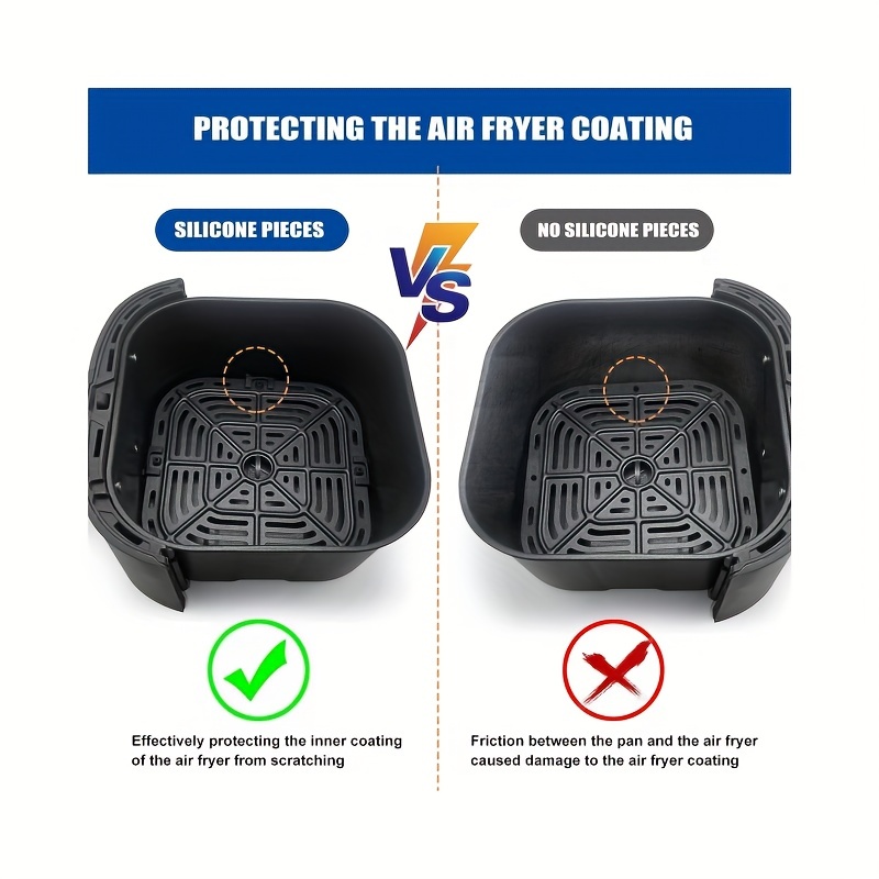 2 Pack Air Fryer Grill Pans Replacement Parts for Instants Vortex Plus 6QT  Air Fryers, Air Fryer Accessories Air Fryer Tray with Rubber Bumpers for
