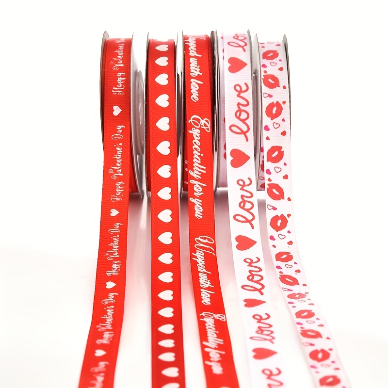 5yard Wired Ribbon For Wreaths Love Valentines Wired Ribbon - Temu