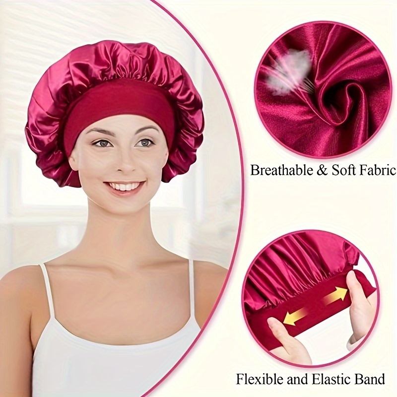 Satin Bonnet Hair Bonnet For Sleeping, Shower ,chemo , Reusable Adjusting  Hair Care Wrap Sleep For Women Daily Hair Care - Temu United Arab Emirates