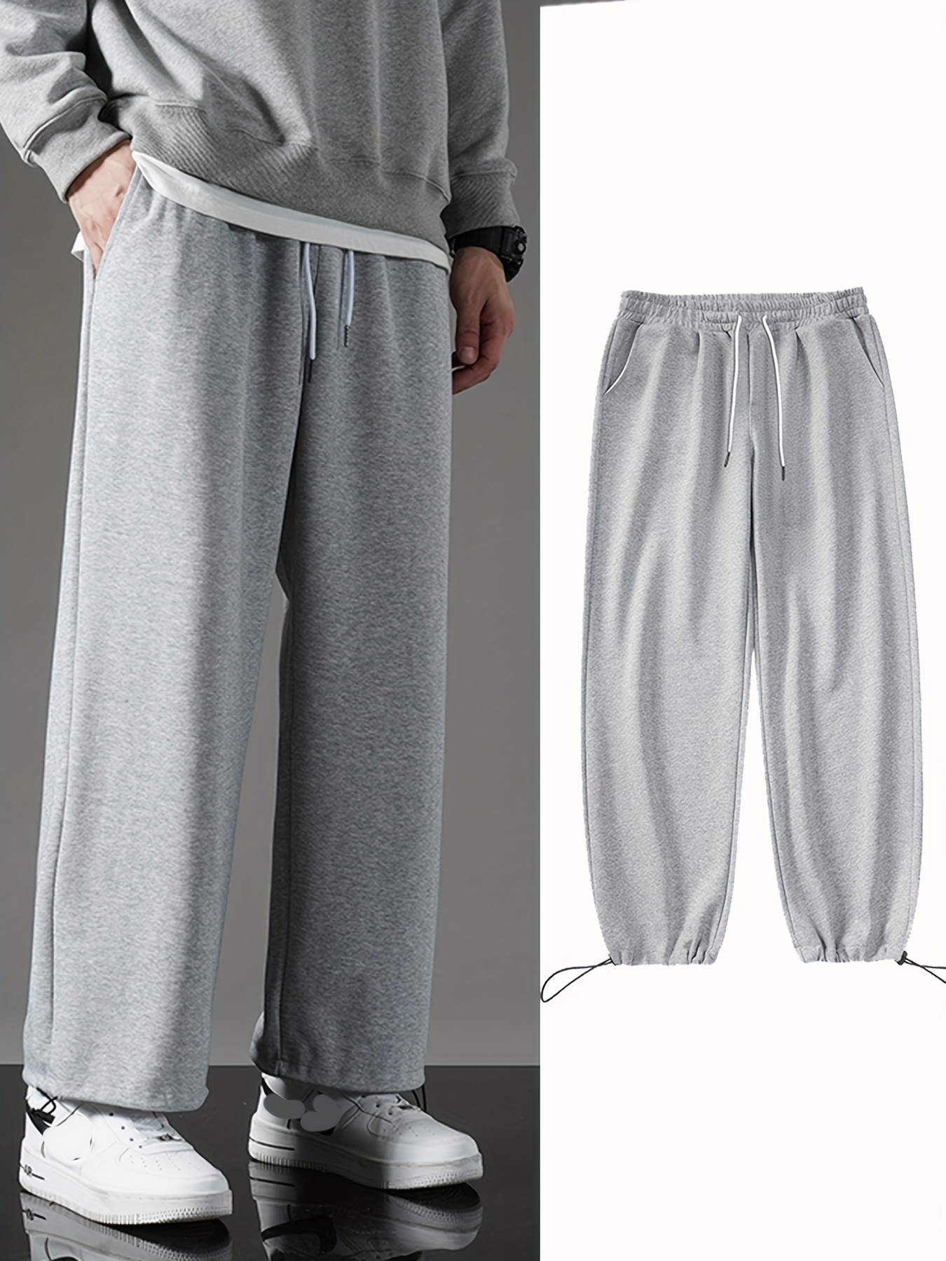 Men Solid Slant Pocket Sweatpants  Mens outfits, Grey sweatpants