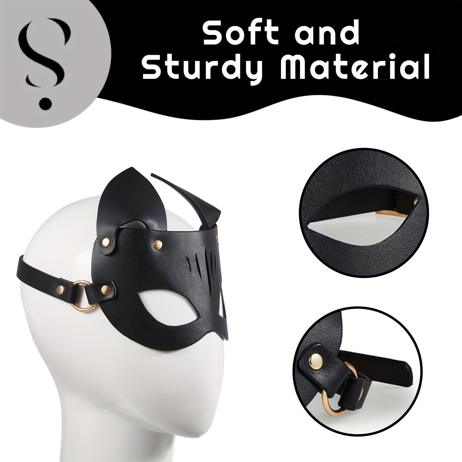 Bdsm Leather Bondage Mask Sex Face Restraint Head Hood Sm Temu