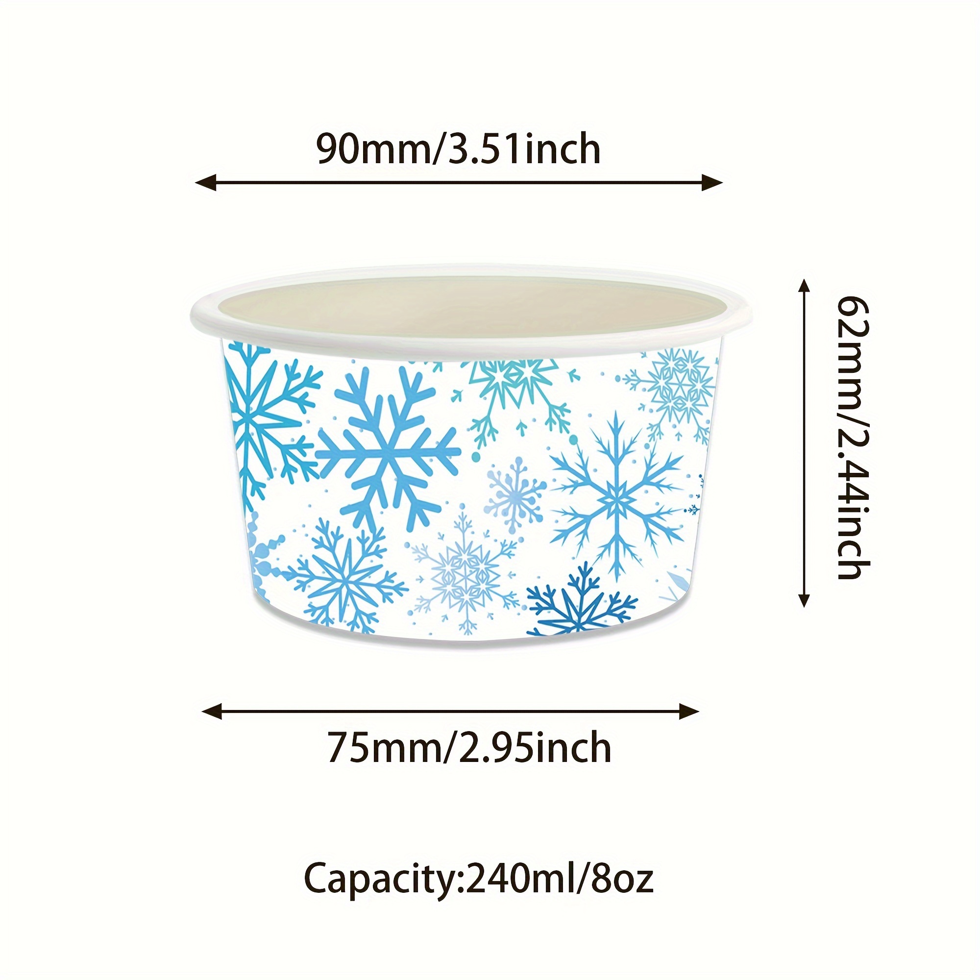 200 Pieces Christmas Treat Snack Cups 8OZ Xmas Elements Treat Snack Cups  Christmas Gingerbread Bowls Disposable Ice Cream Bowls Snack Cups Bowls for