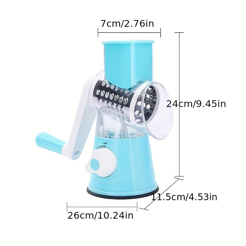 Manual Rotating Vegetable Fruit Cheese Nut Slicer Cutter Shredder Grinder  Spiralizer,hand Crank Dicer Chopper Veggie Pasta Salad Maker With 3  Changeable Stainless Steel Rotary Blades - Temu Germany