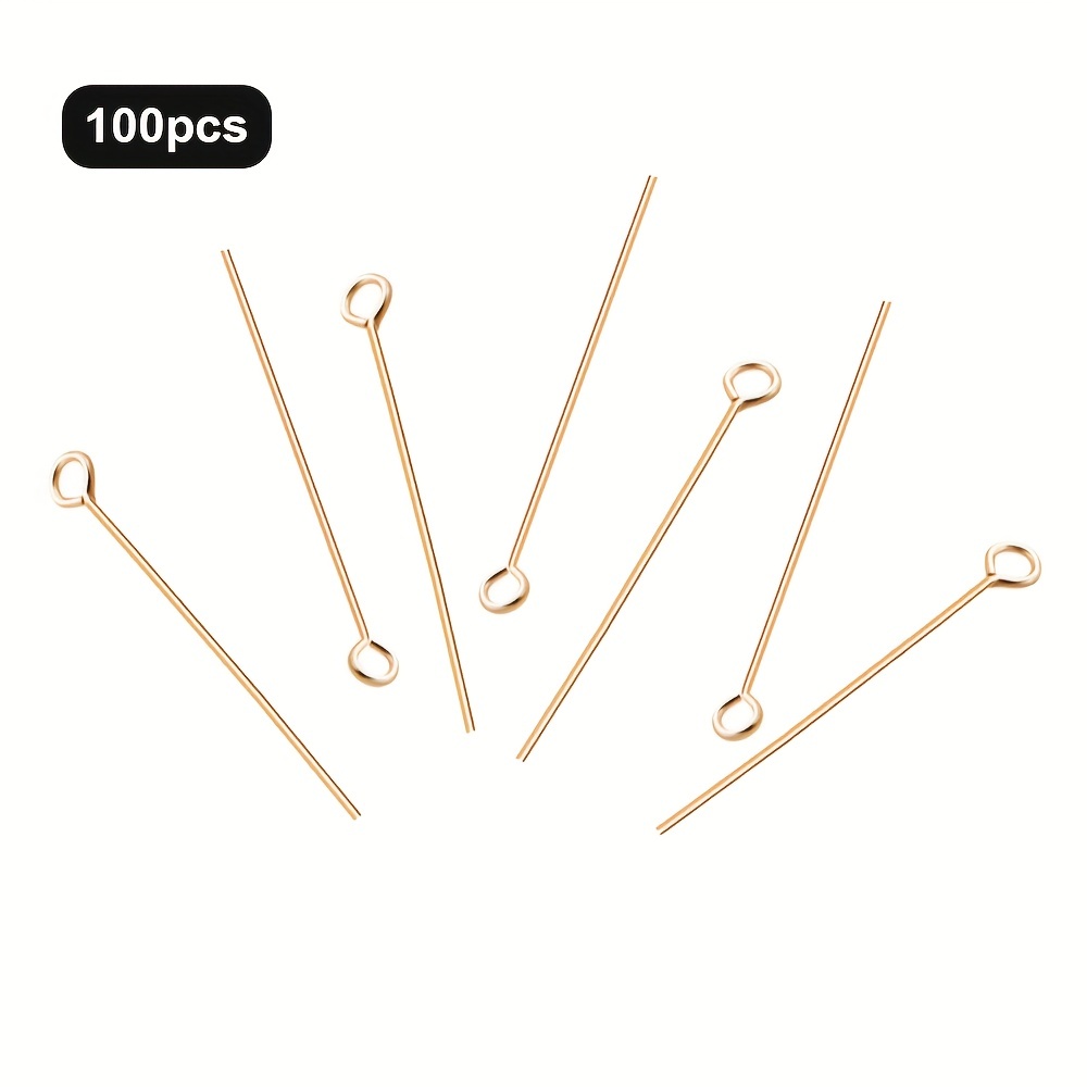 30MM Stainless Steel Eye Pins, Metal Jewelry Fittings, 30mm, Pin: 0.6mm,  Hole: 2mm