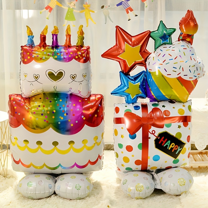 22 Cm 3D Birthday Aluminum Foil Balloon with Base