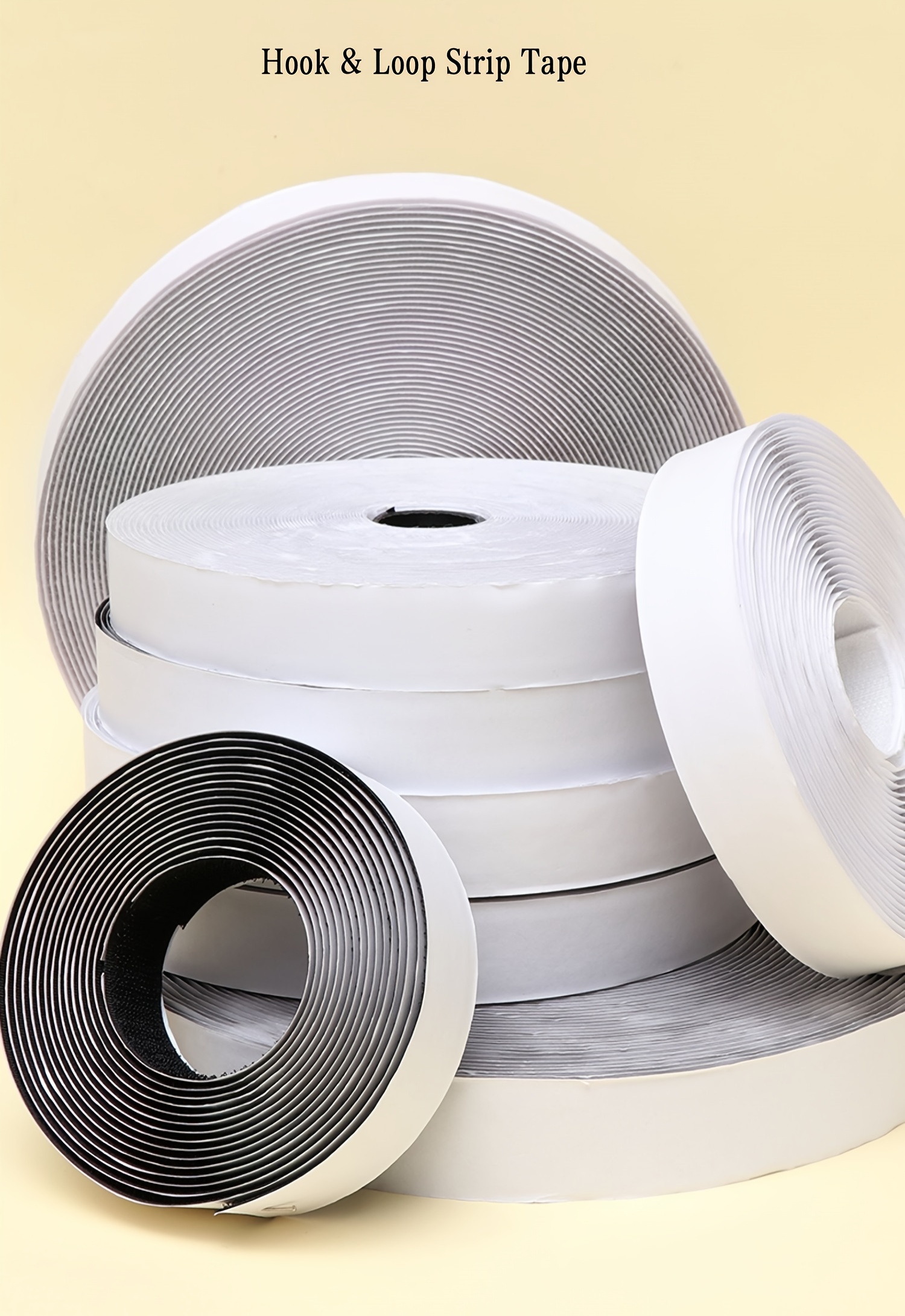 Heavy-Duty Self-Adhesive Hook and Loop Fastener Tape, Strong Polyester Adhesive, Black and White - Ideal for School, Home, Office Use, Self Adhesive Wall Hooks