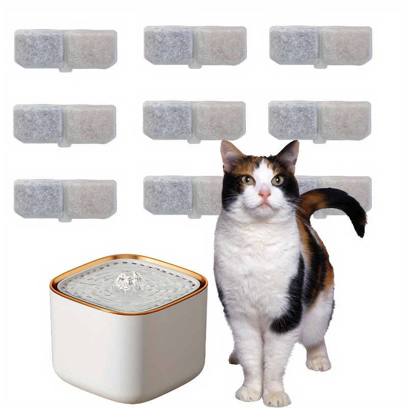

6/12/18pcs Automatic Cat Water Dispenser Filter Elements, Triple Filtration System, Compatible With Automatic Cat Water Fountain