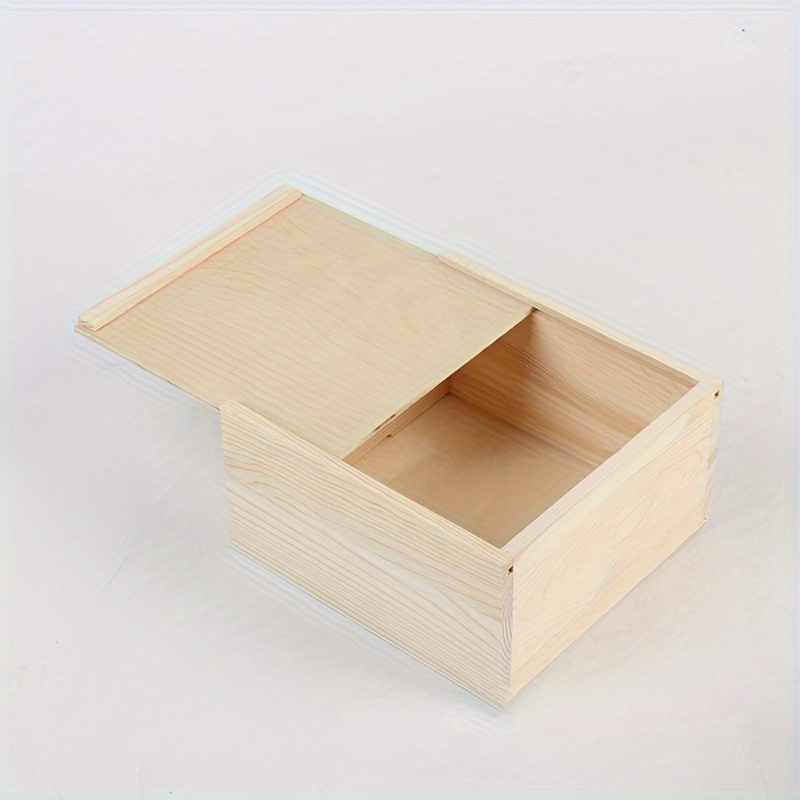 Small Wooden Box Bamboo Wood Box For Crafts Diy Wooden Box - Temu