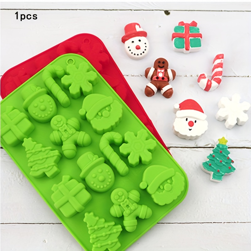 Christmas Chocolate Mold Silicone Candy Santa Snowman Fudge Mold DIY  Gingerbread Muffin Candy Biscuit Cake Soap Ice Cubes - AliExpress