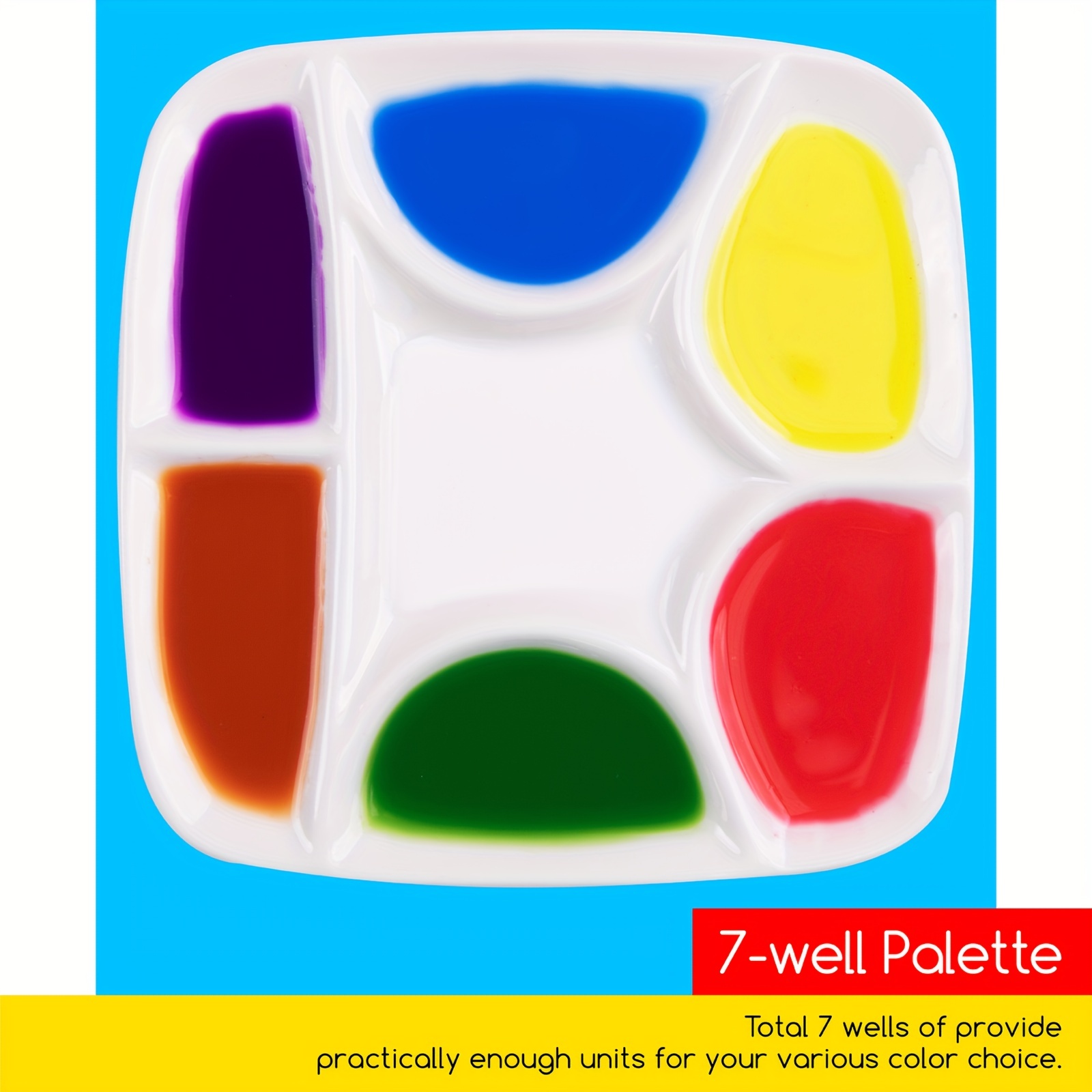 6 Well Paint Palette White Mixing Palette Tray for Kids Art Painting 4PCS :  : Office Products