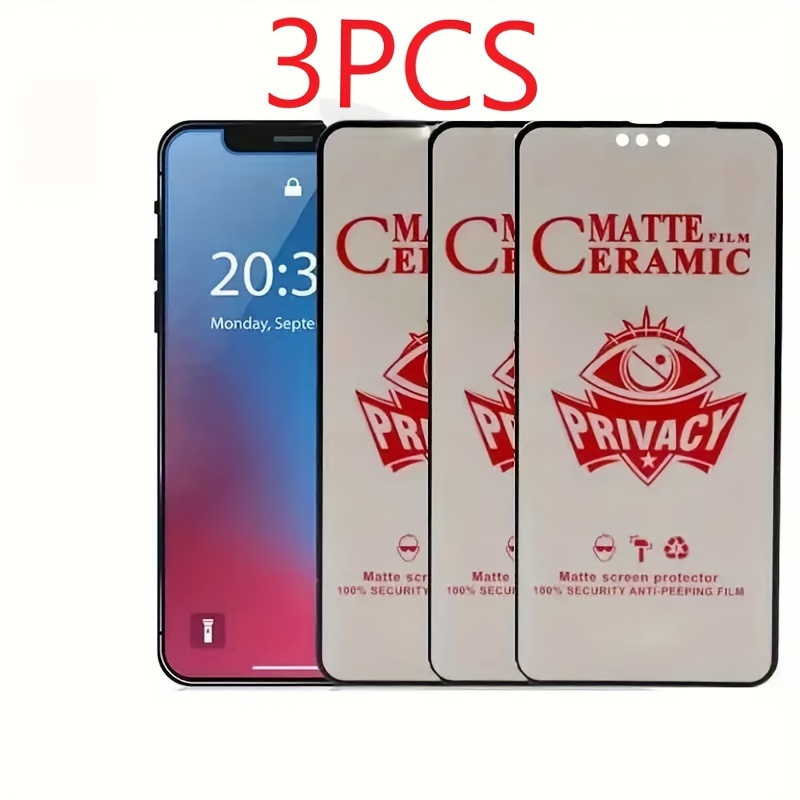 Matte Ceramic Privacy Screen Protector For Iphone 15 Pro - Temu