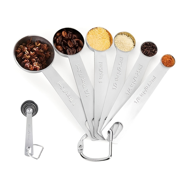 8pc Set Measuring Kit 1/4-cup, 1/3-cup, 1/2-cup, 1-cup and Spoons 2.5ml,  5ml, 7.5ml, 15ml Stainless Steel Handle Scoop for Baking Cooking 