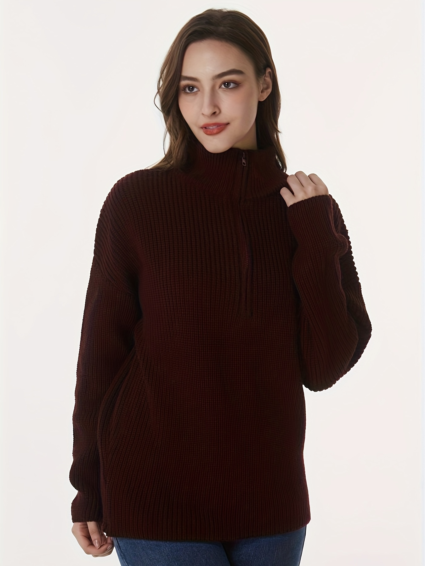half zip turtle neck sweater