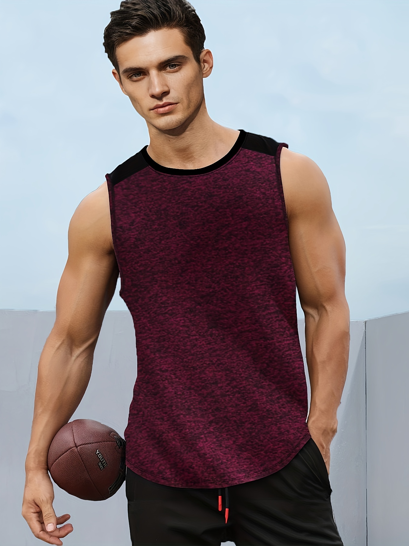 Men's A shirt Tanks Solid Color Singlet Sleeveless Tank Top - Temu