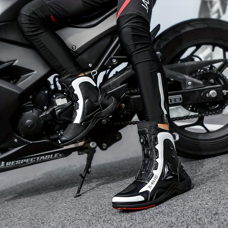 Calzado de moto Bota de moto profesional Botas de cuero de microfibra de  carreras de motocross Botas de resistencia a caídas de moto para hombre
