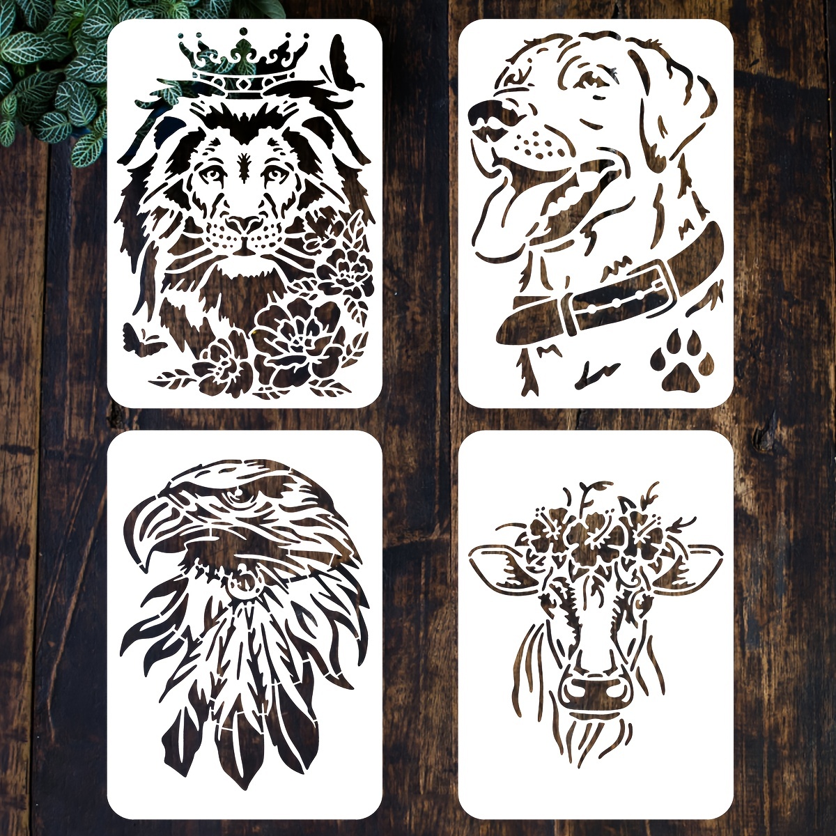 8 pezzi stencil per pittura con disegno animale