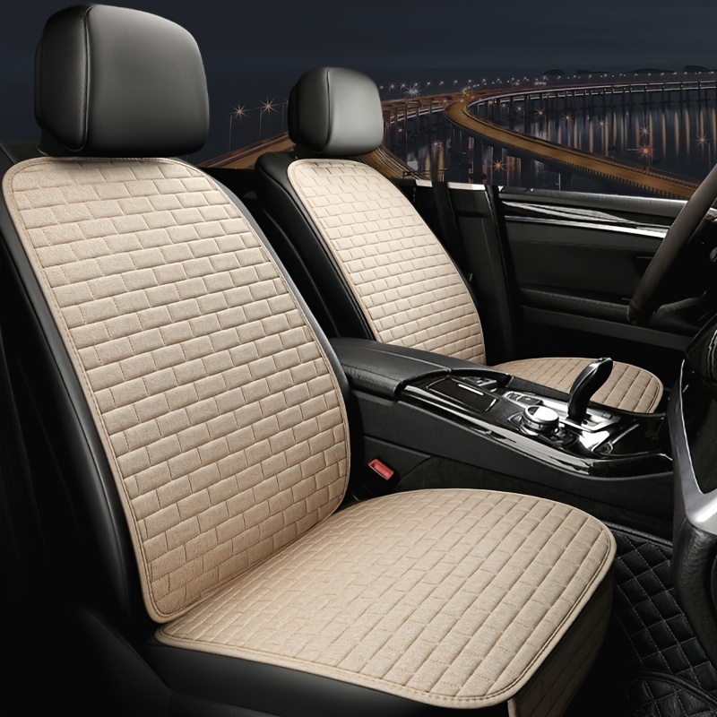 Linen Fabric Car Seat Cover Four Seasons Front Rear Flax Cushion