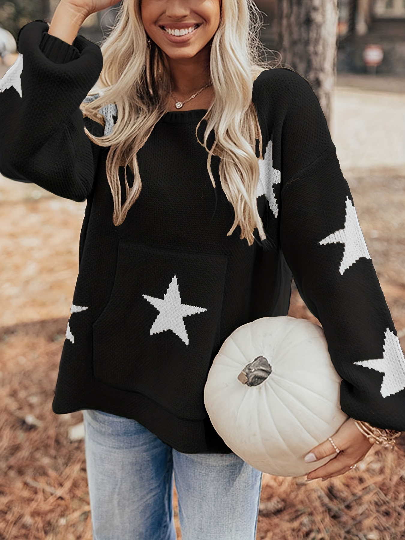 Women's star store print jumper