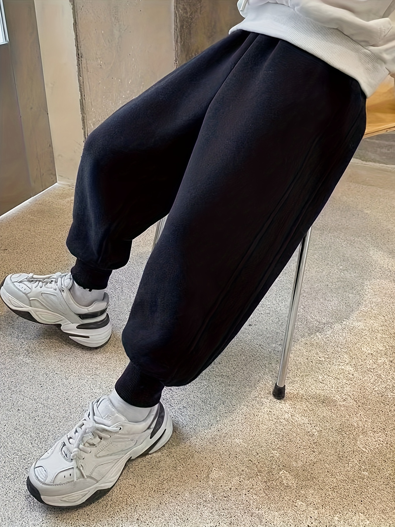 Basic Solid Jogger Pants Casual Elastic Waist Sporty - Temu