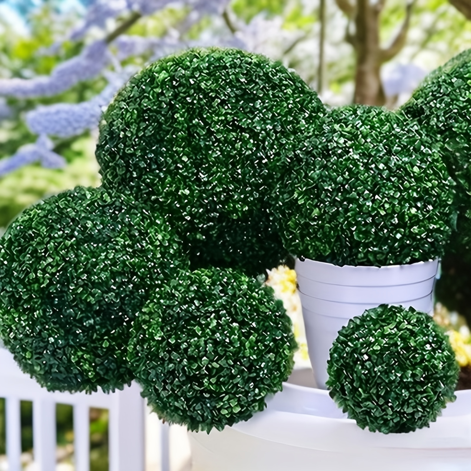 Artificial Plant Topiary Ball Faux Boxwood Balls Uv - Temu