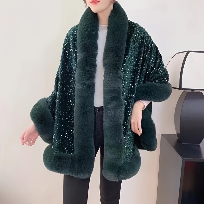 Green sale fur cape