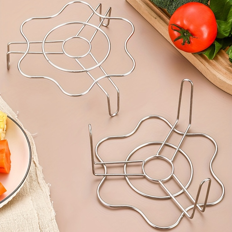 Flower Shaped Steamer Rack,stainless Steel Sturdy Egg Cooker Steamer Rack,  Multipurpose,reheated Dish,steamed Fish/corn/seafood/sweet  Potato,heat-resistant,can Be Used As A Pot Pad Pan Pad,heat Insulated Pan  Rack, Kitchen Accessories - Temu United Arab