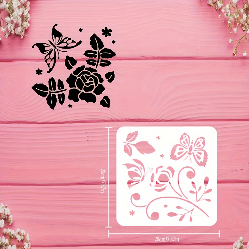 Flower Stencil For Painting Bee Rose Butterfly Stencil - Temu