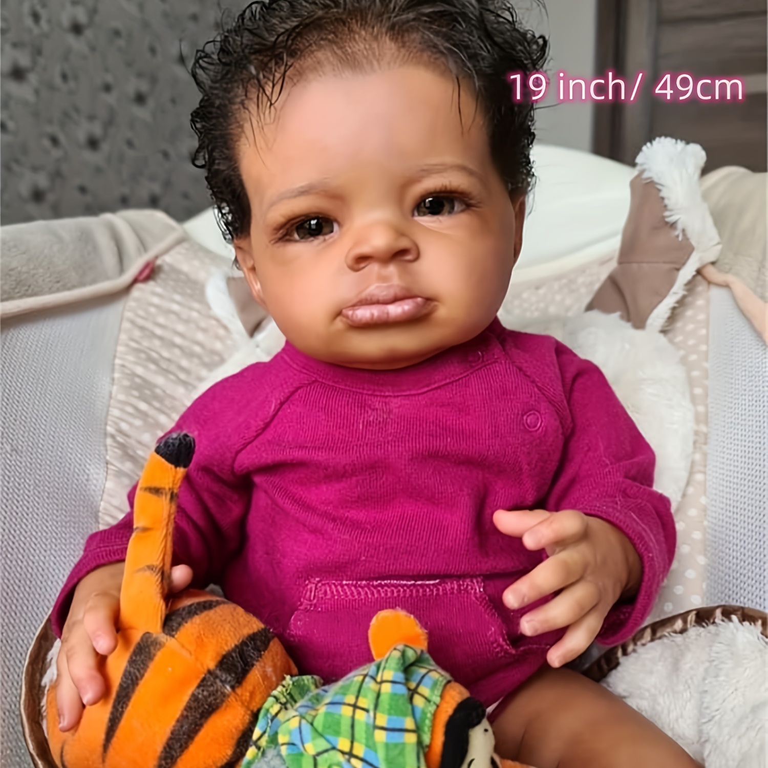 Adorable Reborn Baby Doll Soft Body Dark Brown Skin - Temu United