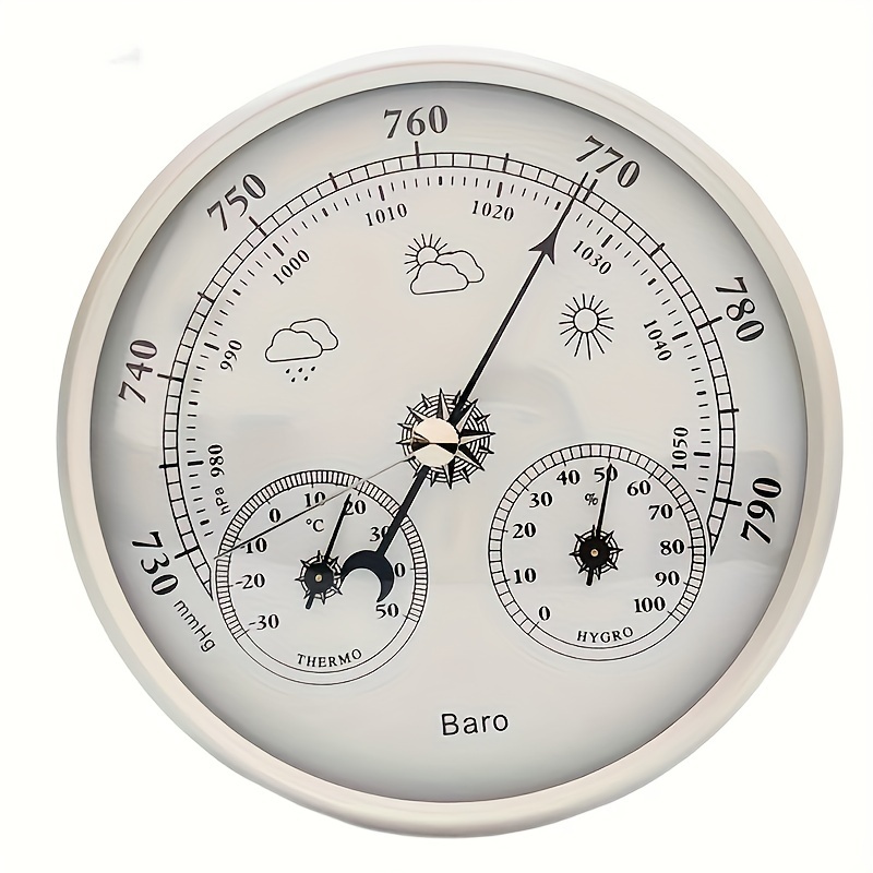 1pc Trois-en-un Mural Ménage Thermomètre Hygromètre Haute Précision  Manomètre Air Météo Instrument Baromètre - Patio, Pelouse Et Jardin - Temu  Switzerland