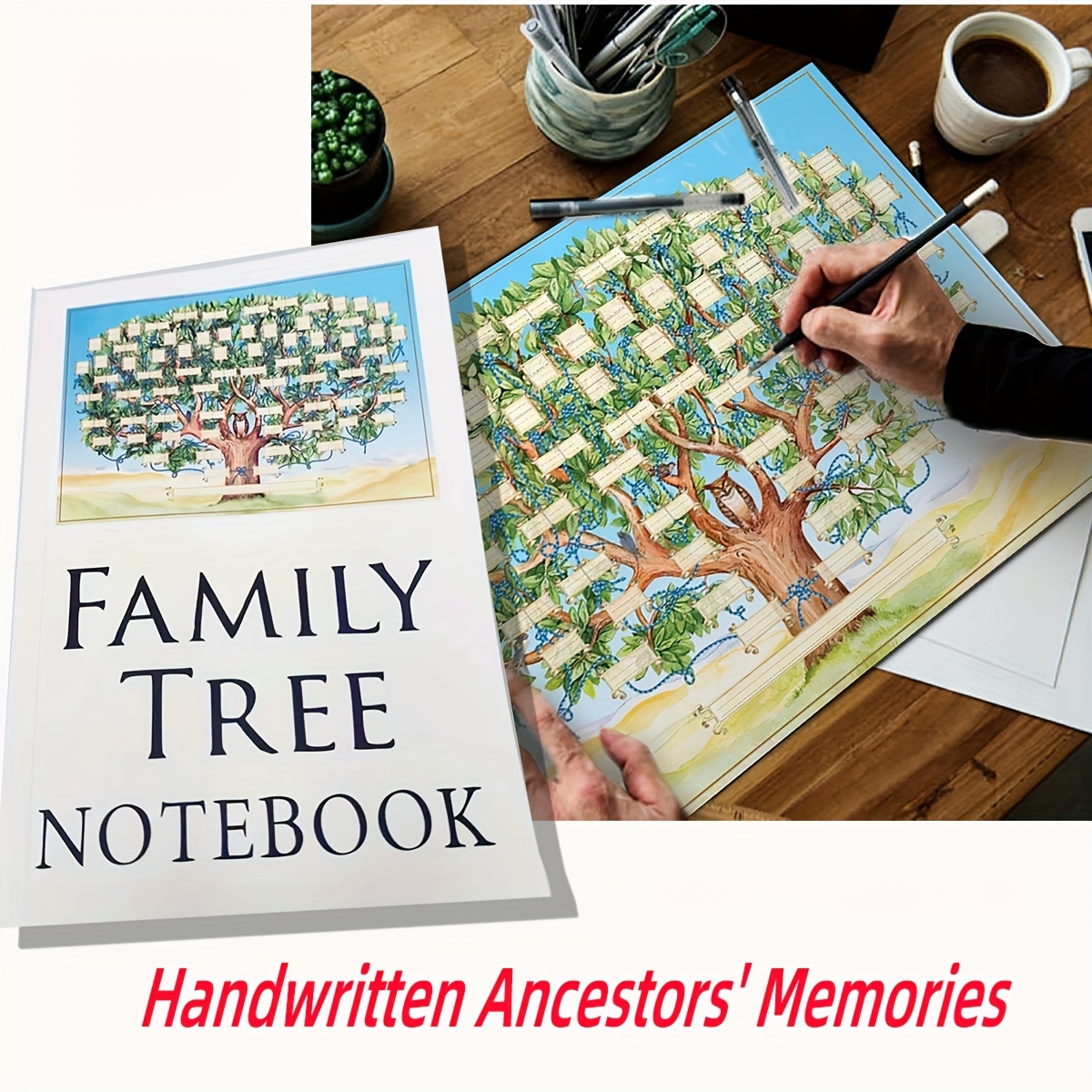 Shop Generic Family Tree Notebook-handwritten Ancestors' Memories To Write  Into Personal Family History And Genealogy Office Supplies Online