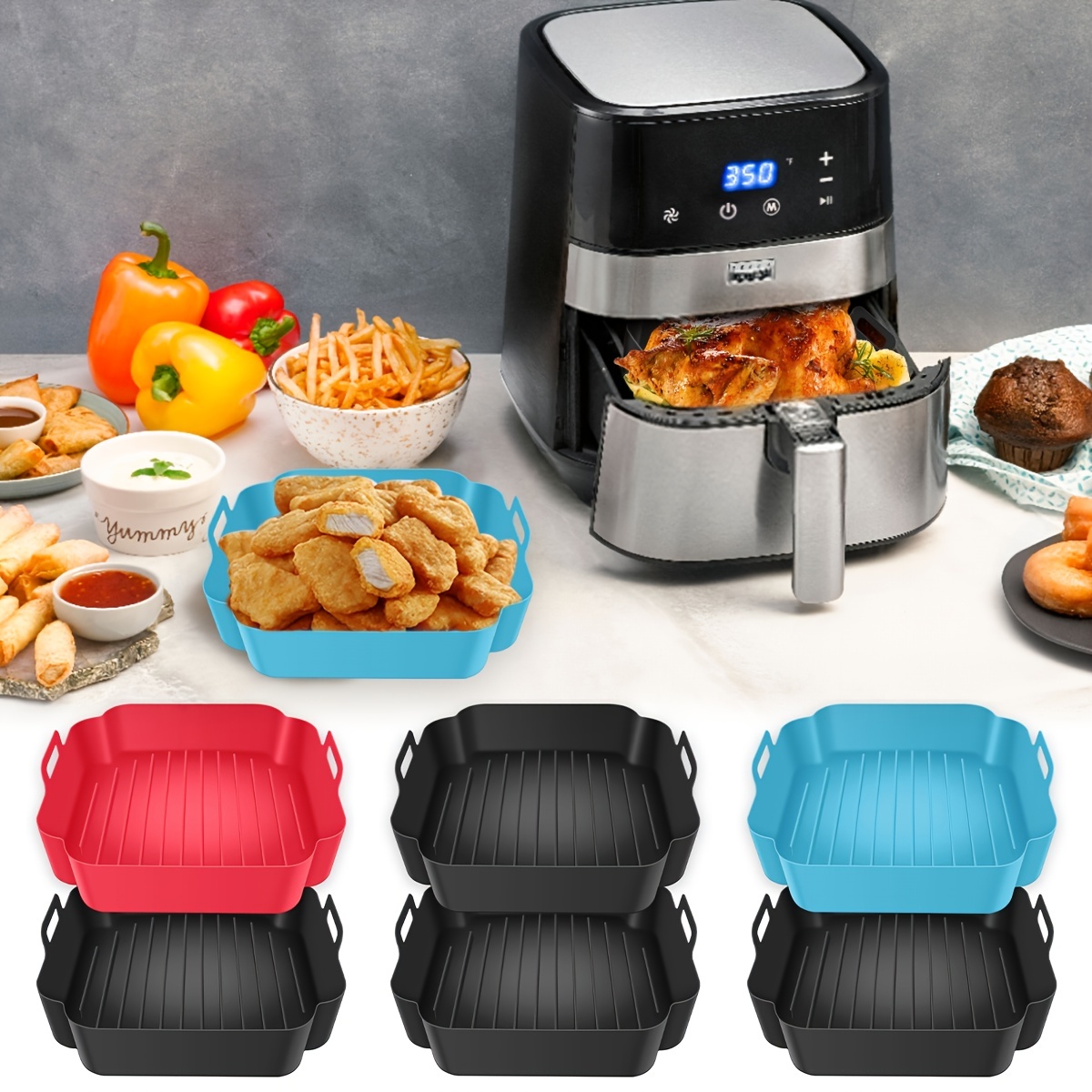 Upgrade Your Air Fryer With Reusable Silicone Liners Perfect - Temu