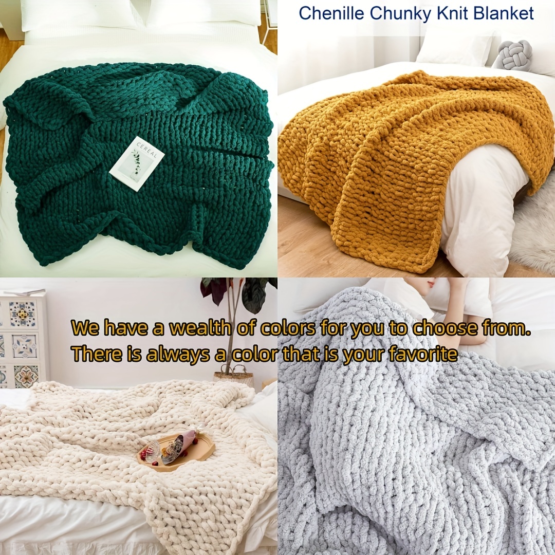 Handmade Chunky Knit Wool Blanket  Knitted blankets, Chunky knit blanket,  Blanket