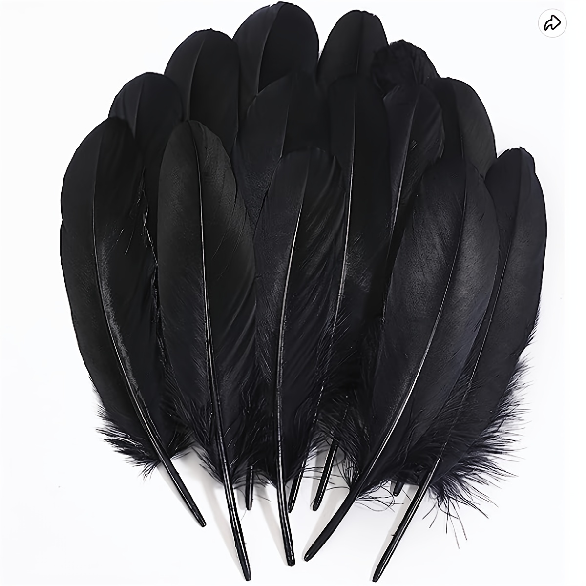  20 plumas negras teñidas de ganso de gallo para hacer