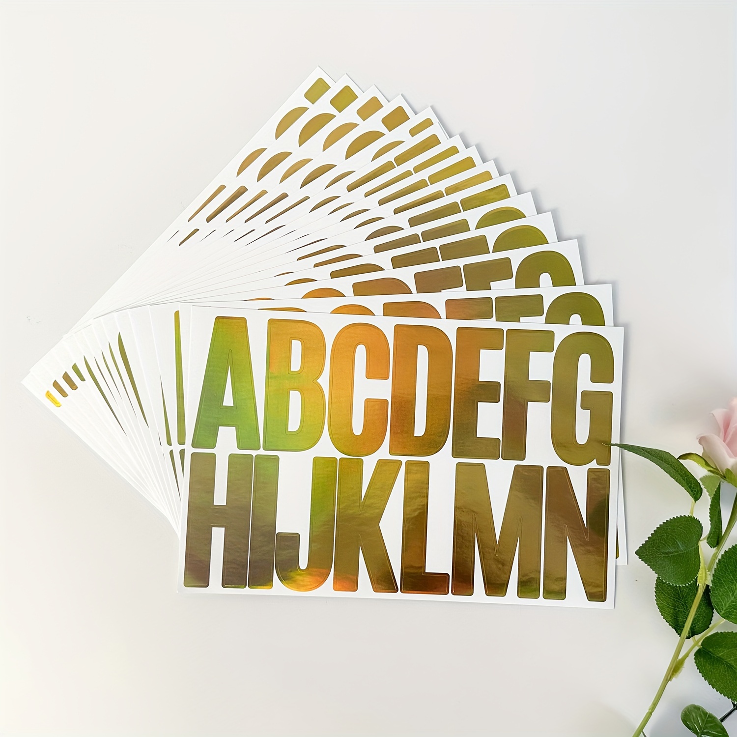 3 Pcs Waterproof Plants And Flowers Sticker Set Decorative Letter