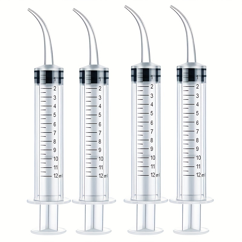 Precision Glue Applicator: 12ml Curved Syringe for Crafting 