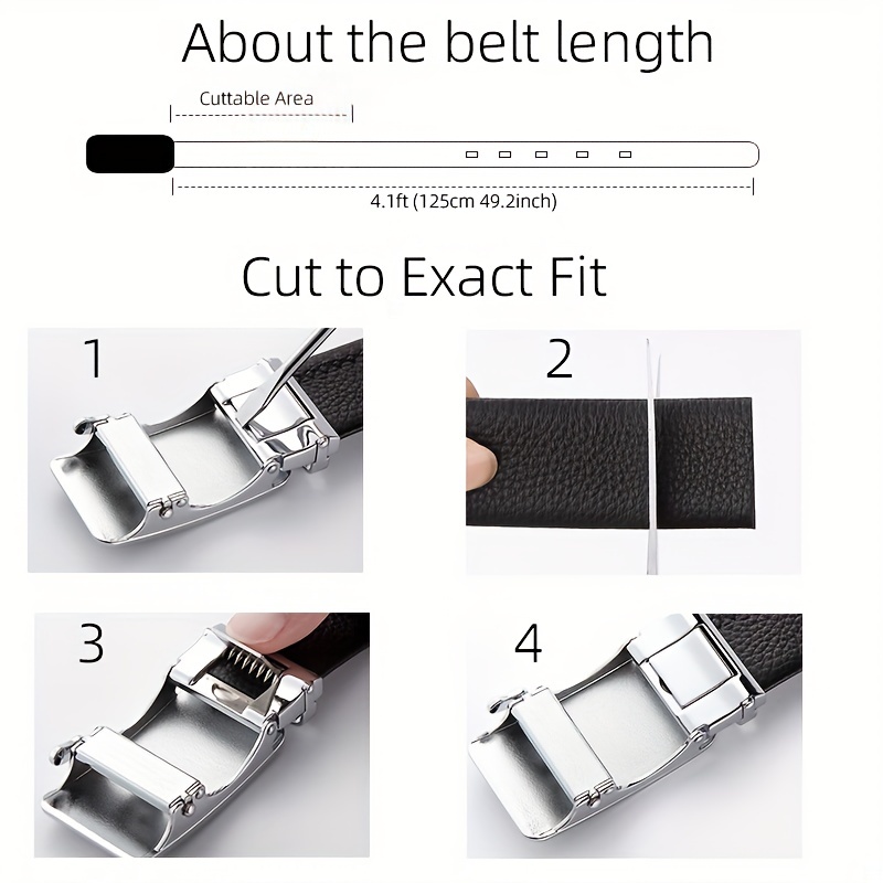 Men's Automatic Buckle PU Leather Belt for Business Suit