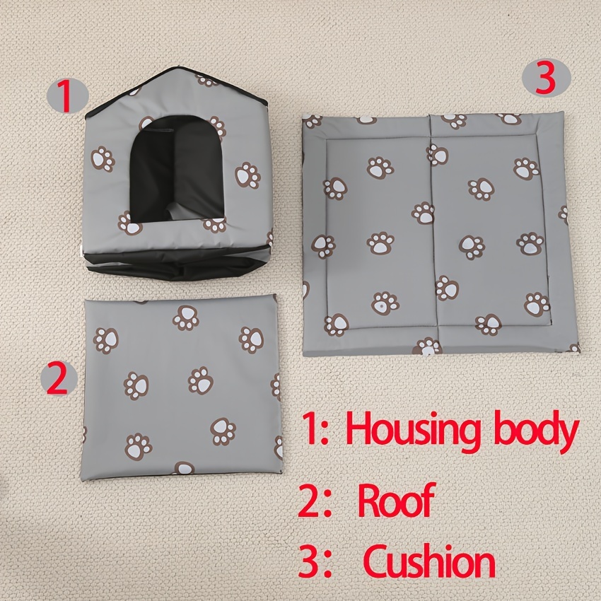 Outdoor Dog Kennel Waterproof Dog House Removable Washable Temu