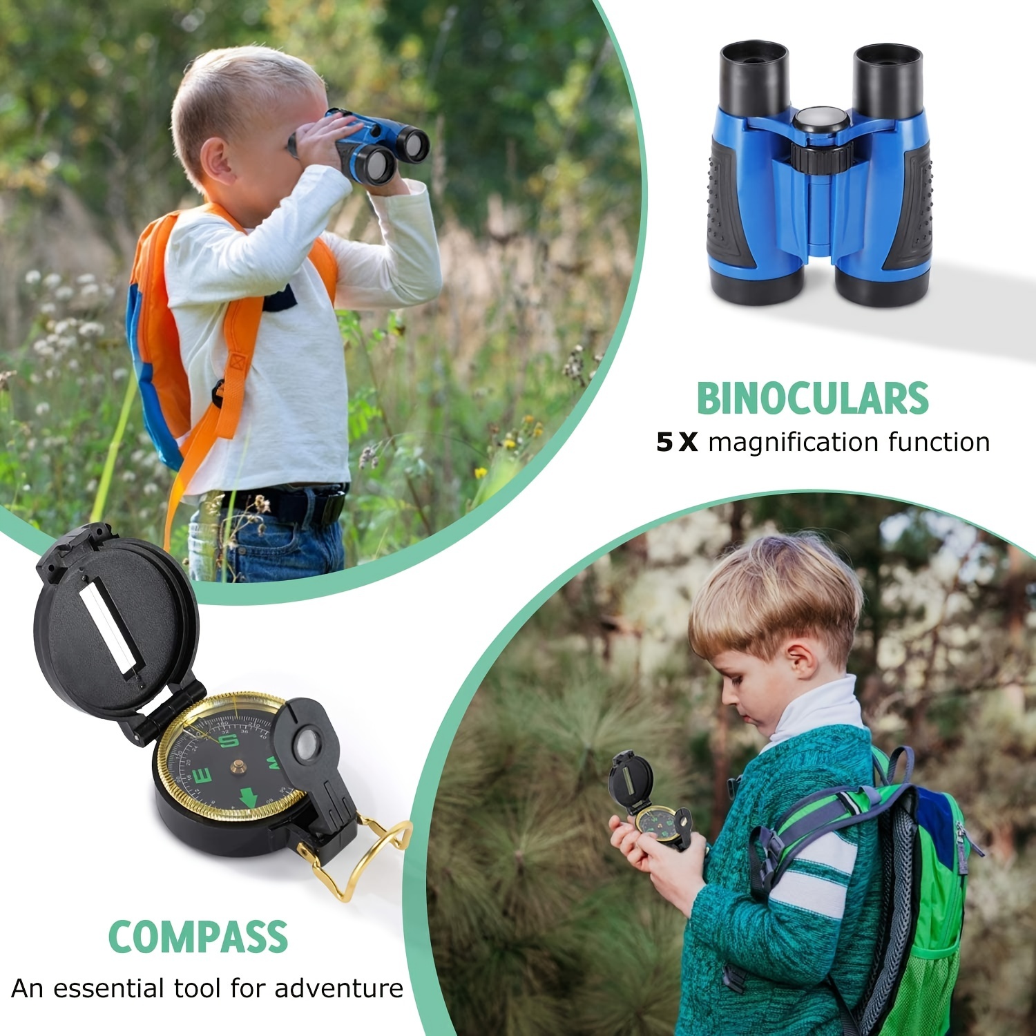 Basic Customization Children Exploration Binoculars Kit with Bug Catcher Net  - China Chidlren Binoculars, Binoculars Kit