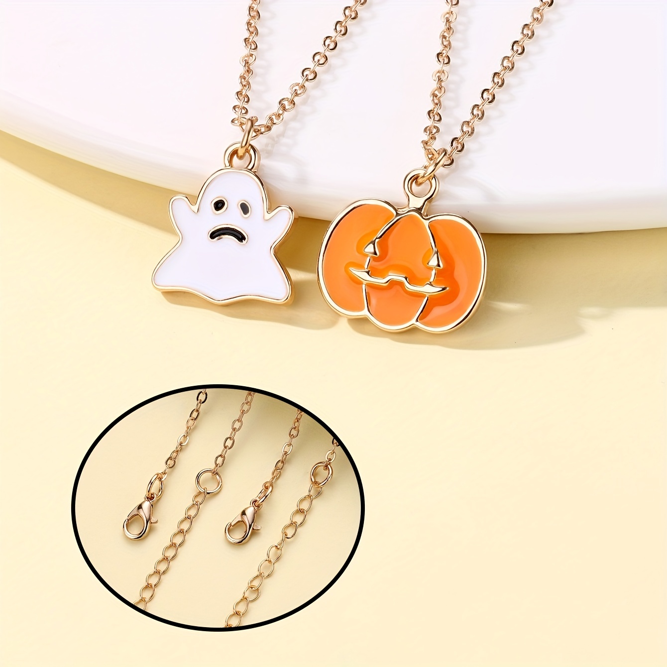 1pc/2pcs, Mini Cute Ghost Necklace, Halloween Glow-in-the-Dark Necklace, The Adopt A Pet Ghost Necklace, Little Ghost in A Vial Pendant Necklace