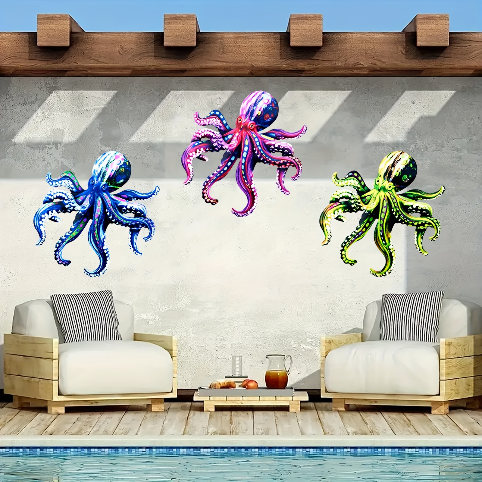 Metal Octopus Wall Art Decor octopus Ocean Decor Concise - Temu Canada